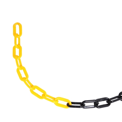 Absperrkette für Kunststoffpfosten - 25 Meter - Schwarz / Gelb