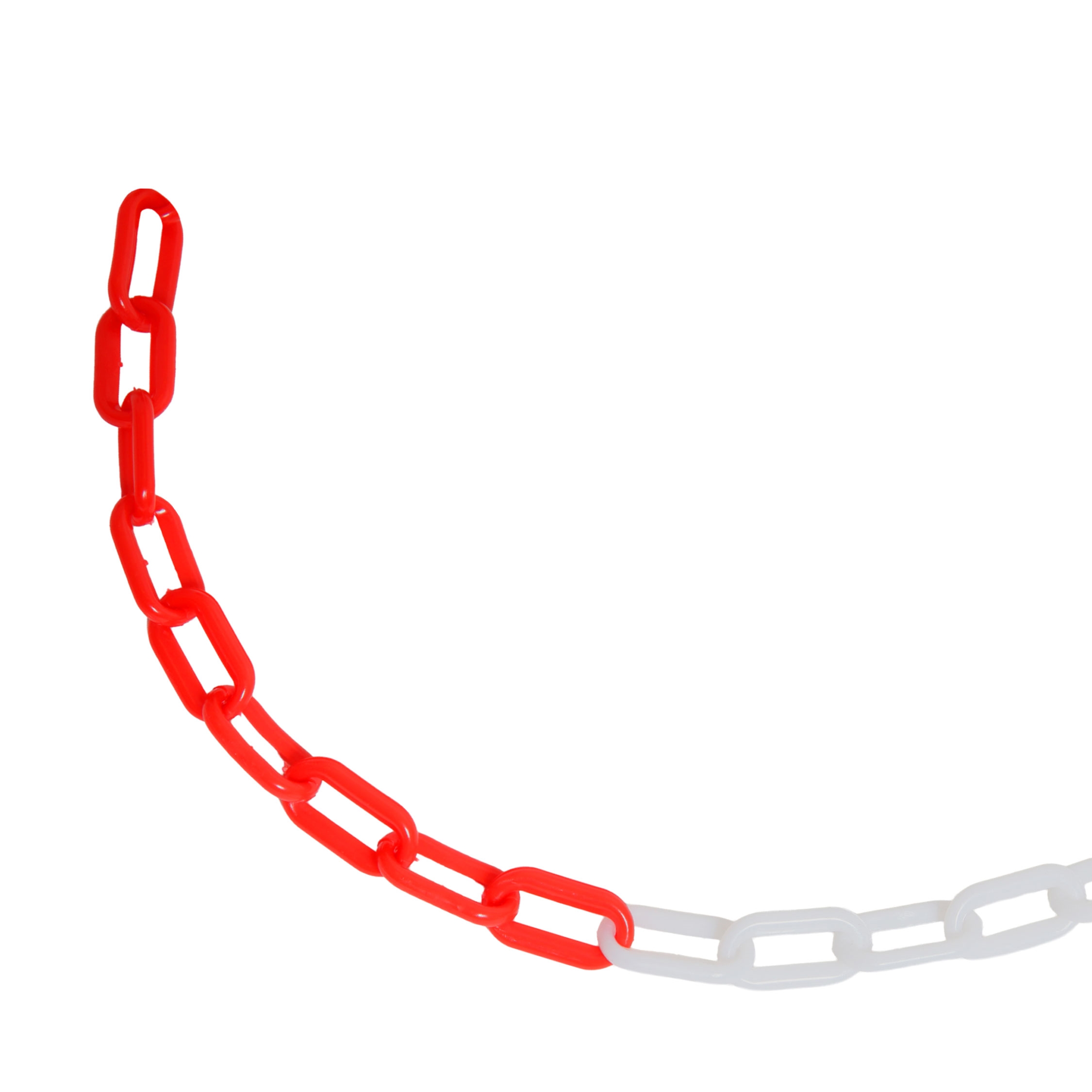 Absperrkette für Kunststoffpfosten - 25 Meter - Weiß / Rot