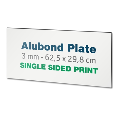 3mm Alu Dibond Platte - inkl. einseitigen Druck | 62,5 x 29,8 cm