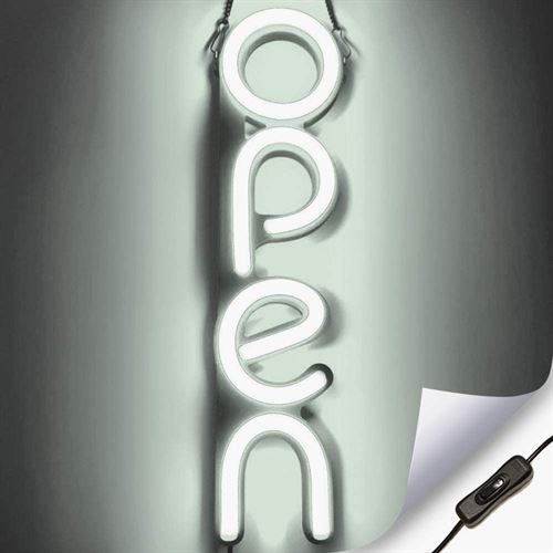 "OPEN" LED Neonschild - Weiß - Vertikale