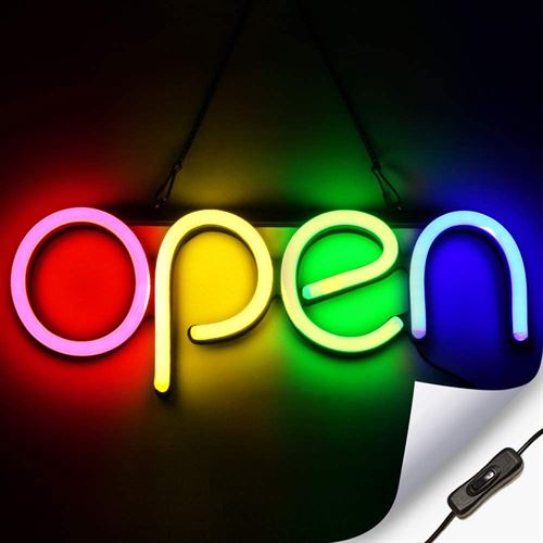 "OPEN" LED Neonschild - Mehrfarbig