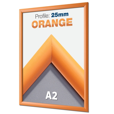 Orange Klapprahmen mit 25 mm Profil - A2