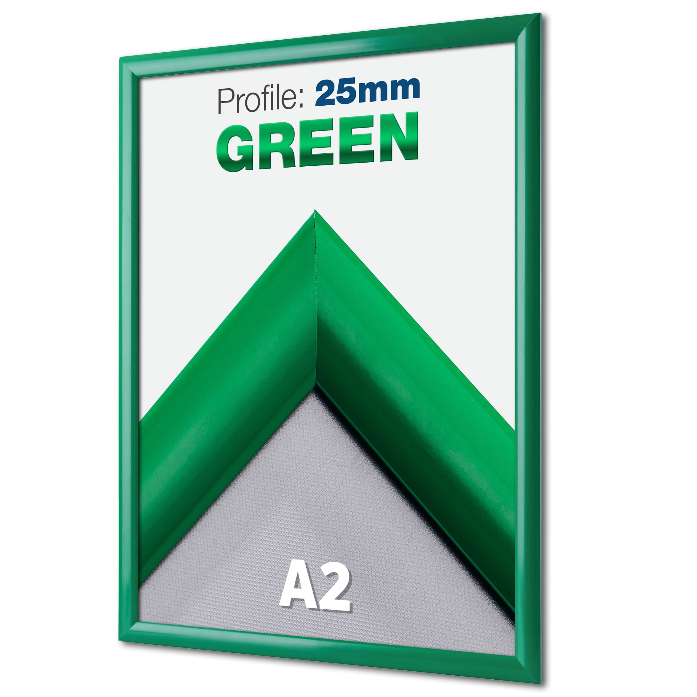 Grüner Klapprahmen mit 25 mm Profil - A2