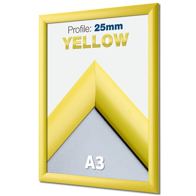Gelber Klapprahmen mit 25 mm Profil - A3
