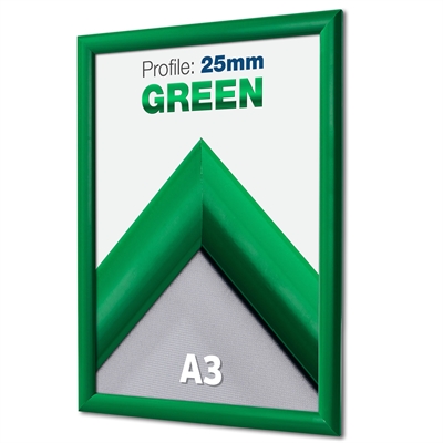 Grüner Klapprahmen mit 25 mm Profil - A3