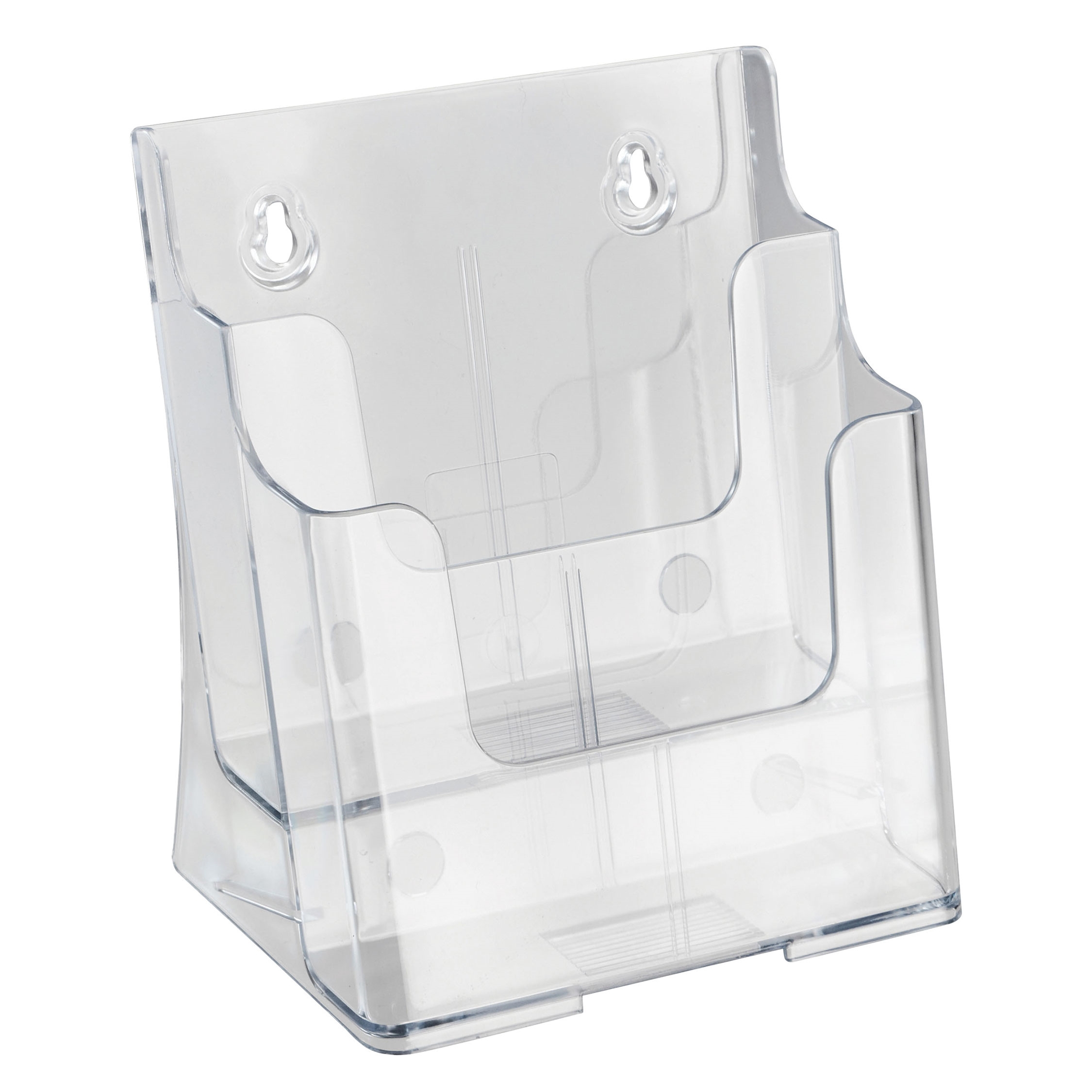 Acryl Prospekthalter mit 2 Fächern für Tisch / Wand - A5 