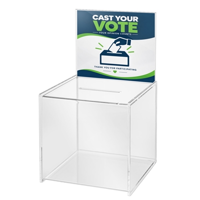 Akryl Abstimmungsbox mit Infotop - 21x21 cm