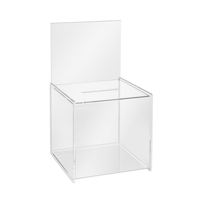 Akryl Abstimmungsbox mit Infotop - 21x21 cm