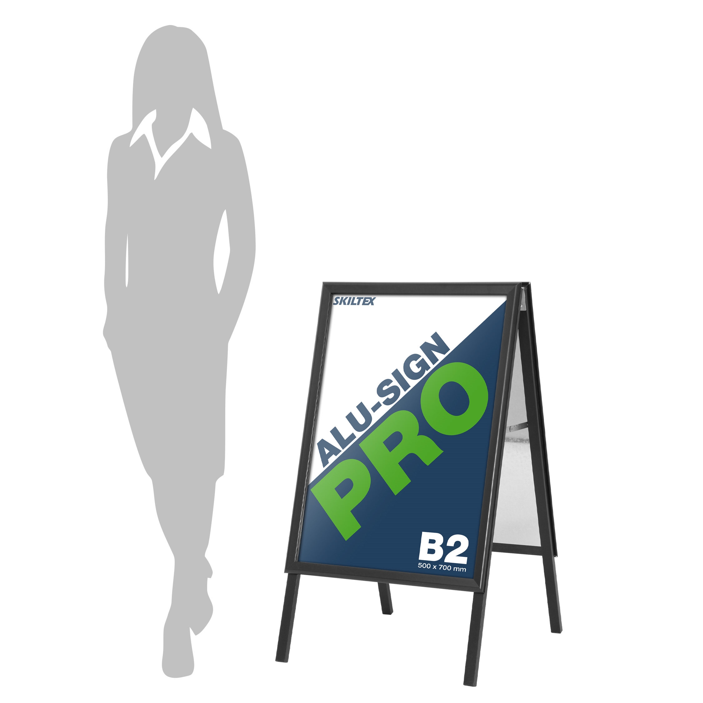 Alu-Sign Pro Schwarz Kundenstopper - 50x70 cm - DIN B2