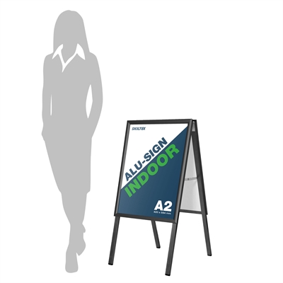 Alu-Sign INDOOR Kundenstopper Schwarz - A2