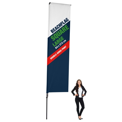 BeachFlag Square - LARGE - 84x372 cm - Inkl. Druck