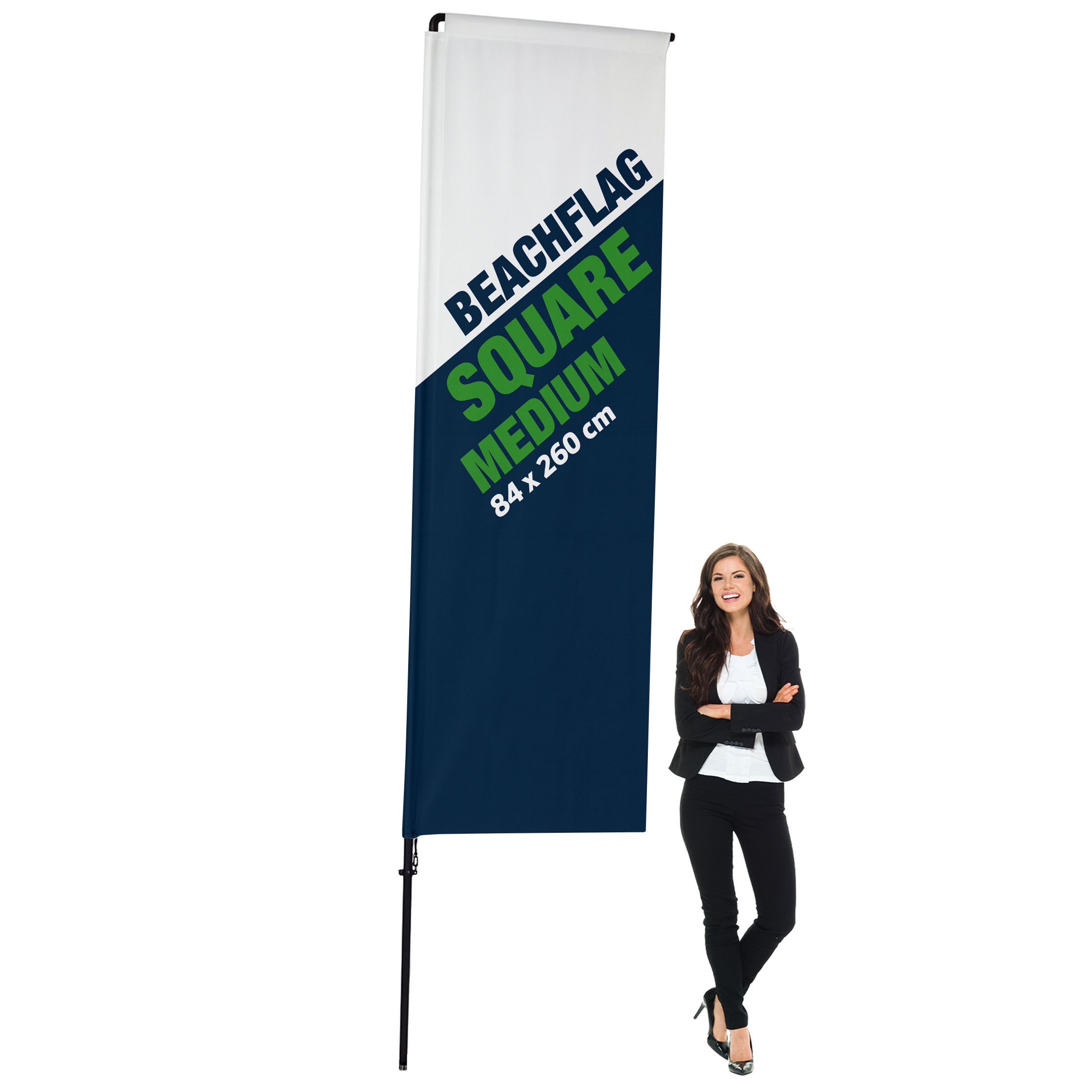 BeachFlag Square - MEDIUM- 84x260 cm - Inkl. Druck