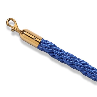 Blaue geflochtene Absperrkordel mit goldenem Klickverschluss - 200 cm