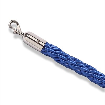 Blaue geflochtene Absperrkordel mit silbernem Klickverschluss - 180 cm