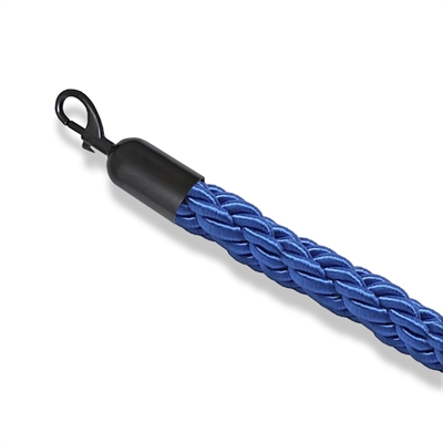 Blaue geflochtene Absperrkordel mit schwarzen Klickverschluss - 200 cm