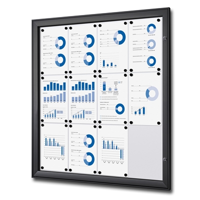 Schwarz BoardPro Whiteboard Schaukasten - 12xA4