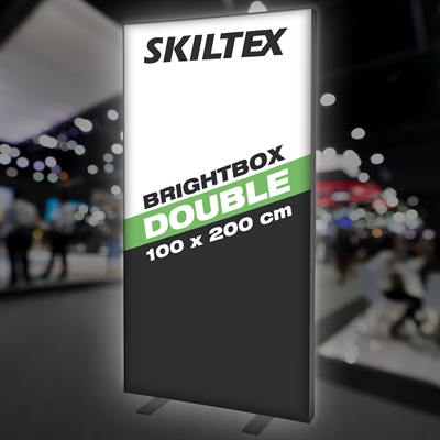 BrightBox Double Schwarz LED textilspannrahmen Leuchtwand - 100x200 cm - Inkl. Druck