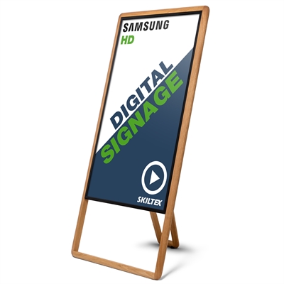Smart-Line Digitaler Kundenstopper mit 43" Display - Holzrahmen