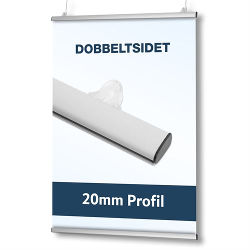 Doppelseitige Posterschiene mit 20 mm Profil