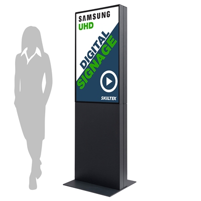 Doppelseitige Smart-Line Totem Digitale Infostele mit 43" Display - Schwarz