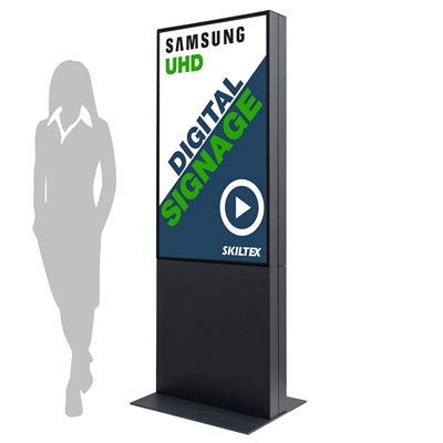 Doppelseitige Smart-Line Totem Digitale Infostele mit 50" Display - Schwarz
