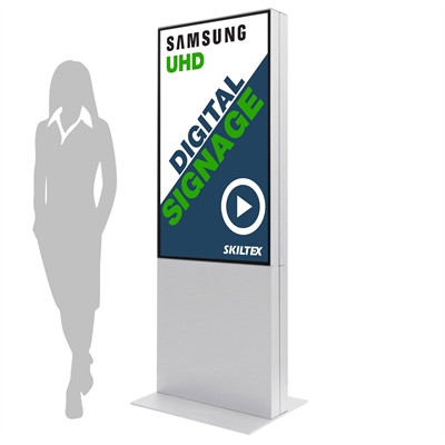 Doppelseitige Smart-Line Totem Digitale Infostele mit 50" Display - Weiß