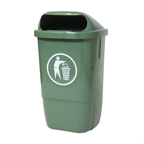ECO Abfalleimer für Pfosten oder Wand - 50L - Grün