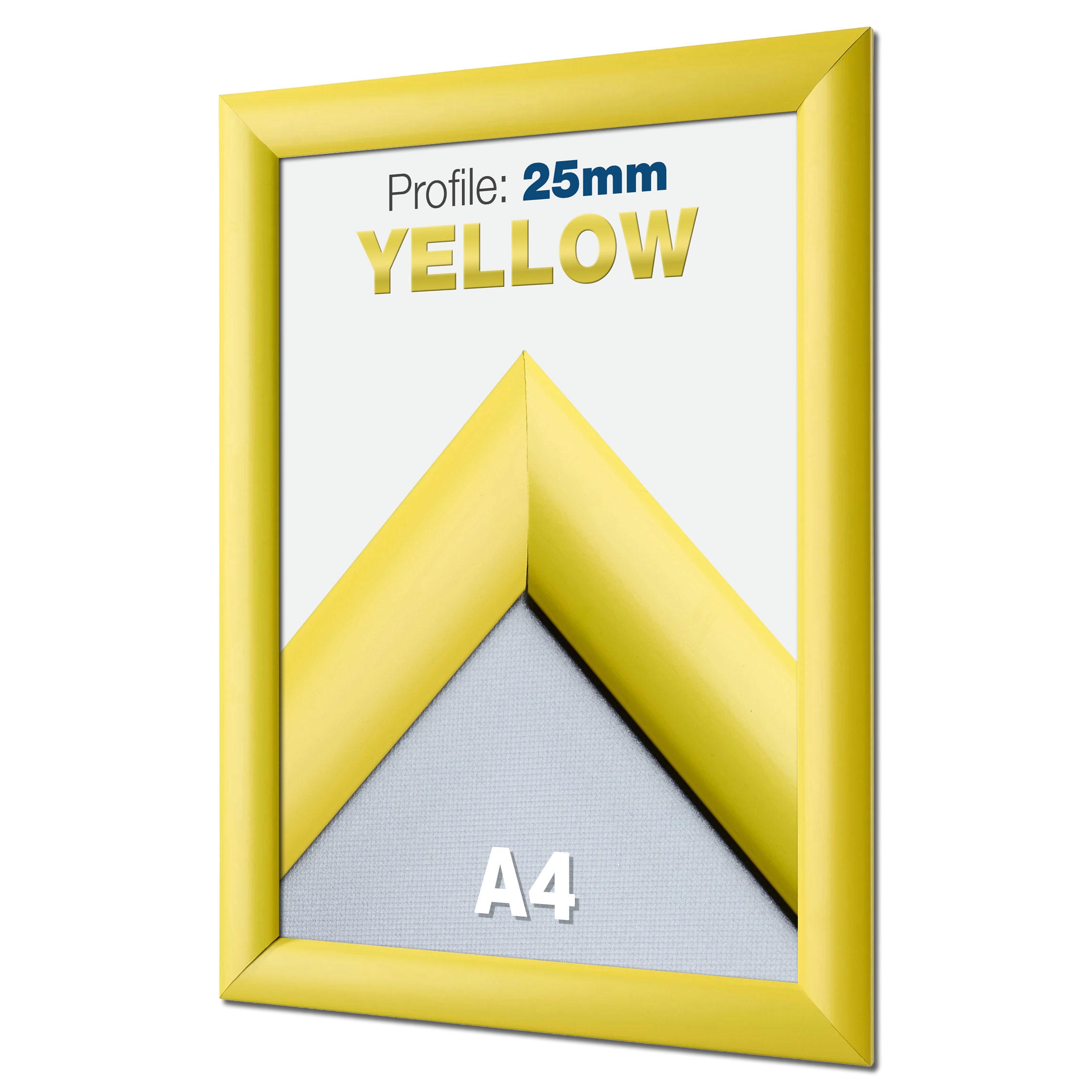Gelber Klapprahmen mit 25 mm Profil - A4