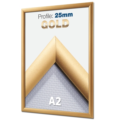 Gold Klapprahmen mit 25mm Profil - DIN A2