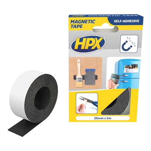 HPX Selbstklebendes Magnet Band - 25mm x 2 Meter 