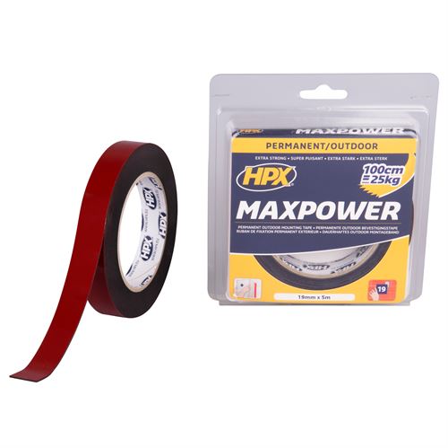 HPX MAXPOWER OUTDOOR Doppelseitiges Klebeband 19mm - 5 Meter