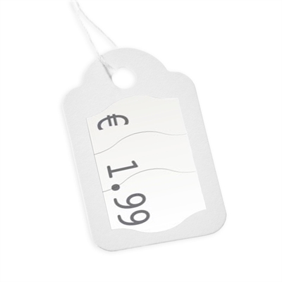 Hängetag mit Schnur 24x39 mm - Packung mit 1000 Stk.