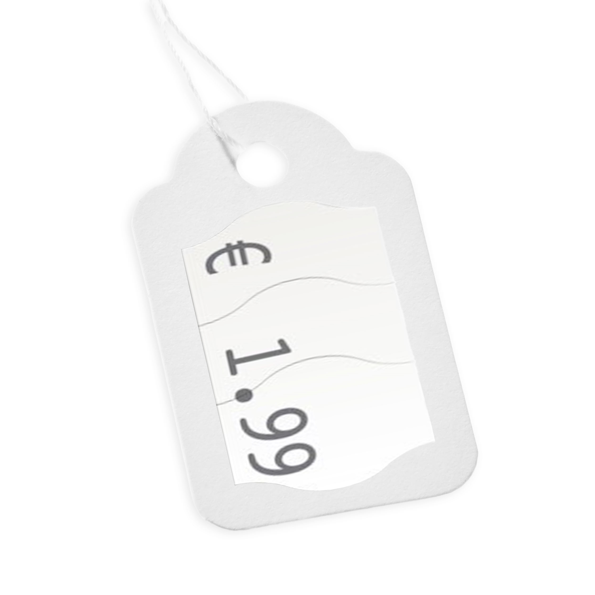 Hängetag mit Schnur 24x39 mm - Packung mit 1000 Stk.
