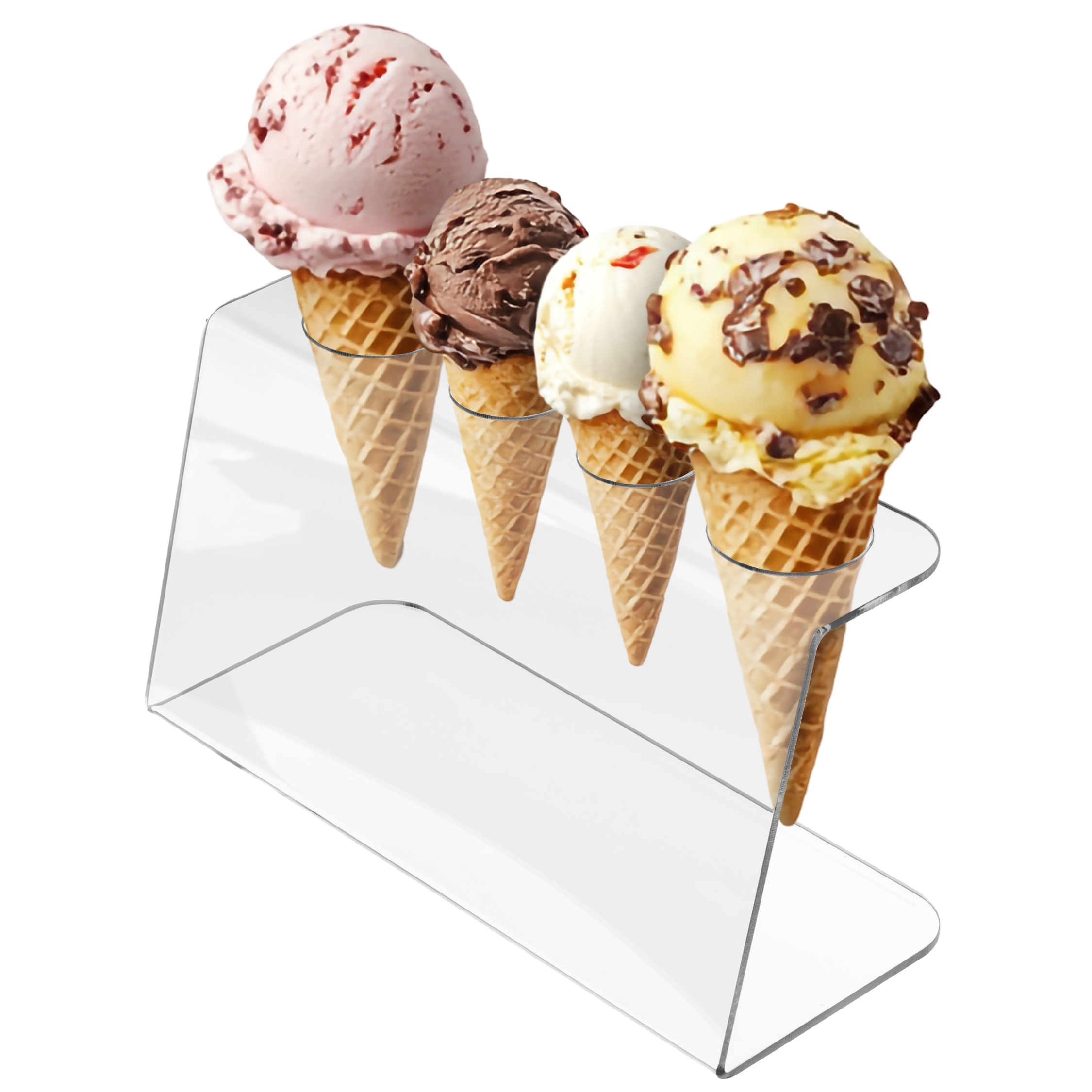 Eiswaffelhalter aus Acryl - Platz für 4 Waffeln