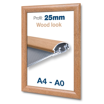 Klapprahmen mit Holzoptik - 25 mm Profil