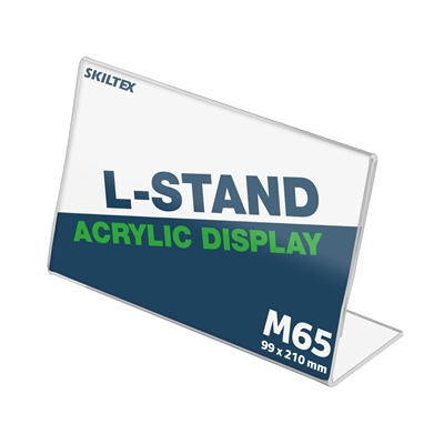 L-Stand Querformat Acryl Schildhalter - DIN Lang