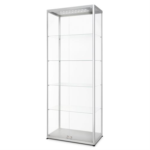 Premium LED Glasvitrine mit Schloss - 80x40x200 cm