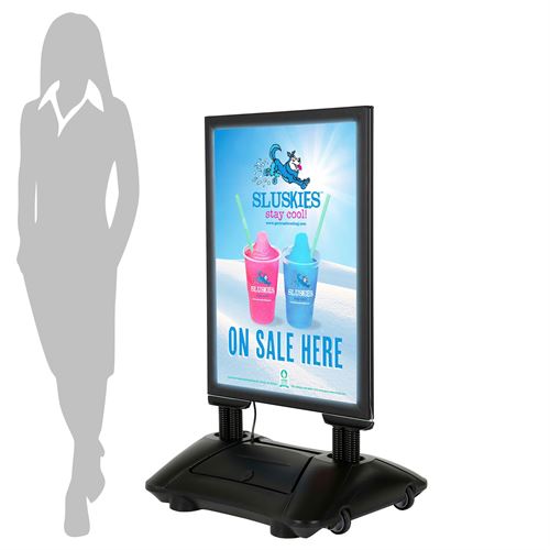 LED Wind-Sign Kundenstopper Schwarz mit Licht - A1