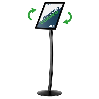 MenuPro Curved Schwarz Infoständer - A3