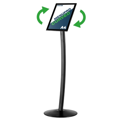MenuPro Curved Schwarz Infoständer - A4