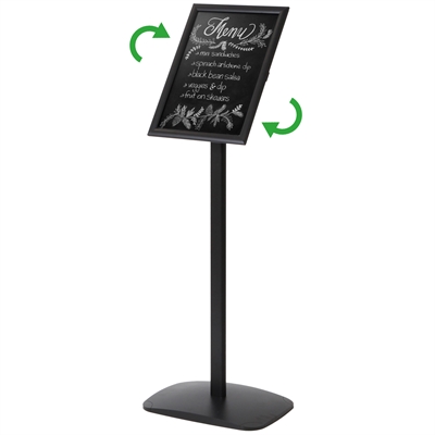 Menupro Schwarz Infoständer mit Kreidetafel - A3