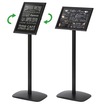 Menupro Schwarz Infoständer mit Kreidetafel 