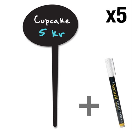 Mini Sprechblase Kreidetafel mit Spieß - Paket mit 5 Stück