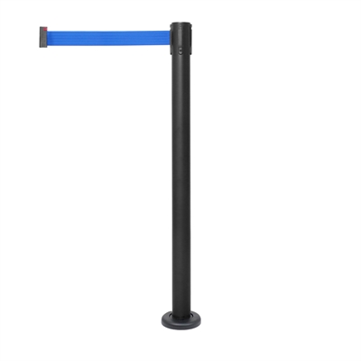 Montierbarer Absperrständer schwarz mit blauem Gurtband