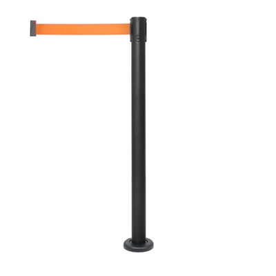 Montierbarer Absperrständer schwarz mit Orange Gurtband