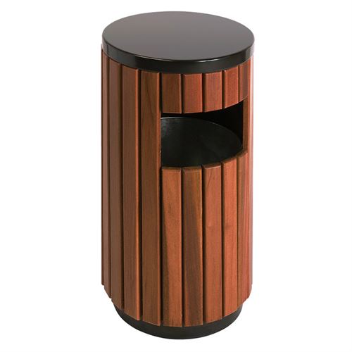 Naturo Round Abfallbehälter im Holzlook - 33L