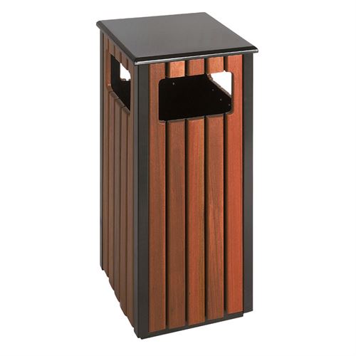 Naturo Square Abfallbehälter für Außen in Holzoptik – 36L