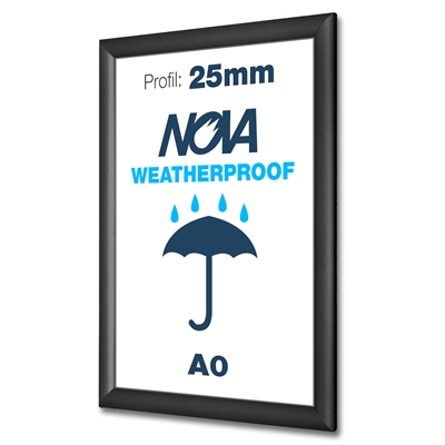Nova Schwarz Klapprahmen A0 Wetterfest - 25mm profil