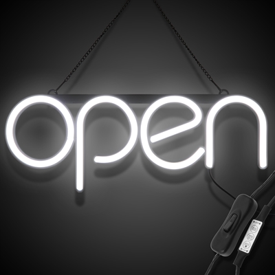 "OPEN" LED Neonschild - Weiß