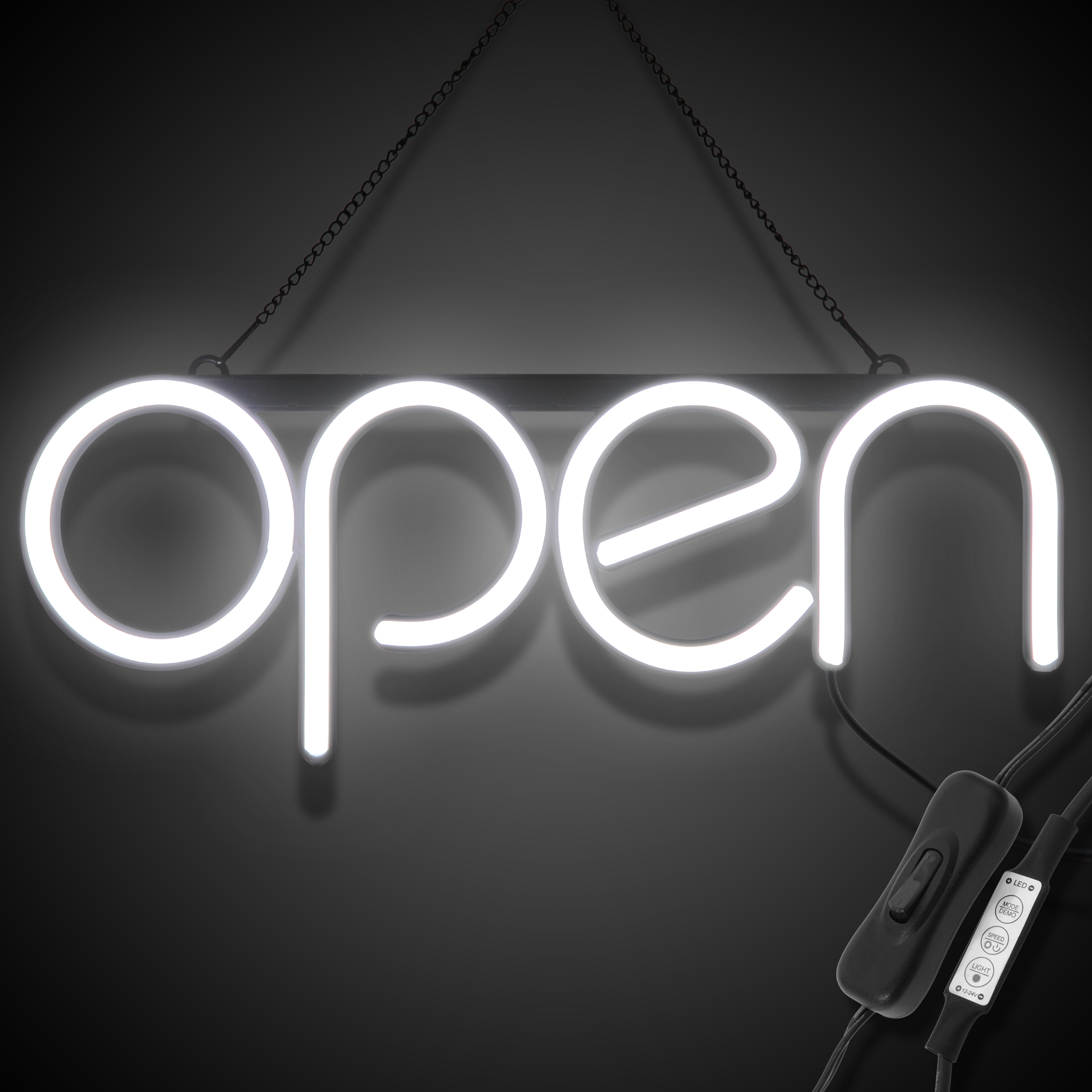 "OPEN" LED Neonschild - Weiß